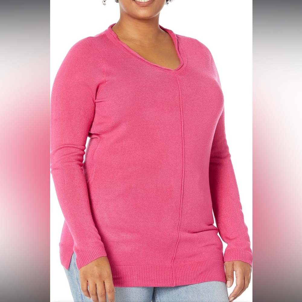 EVANS Women's Plus Size Jumper V Neck